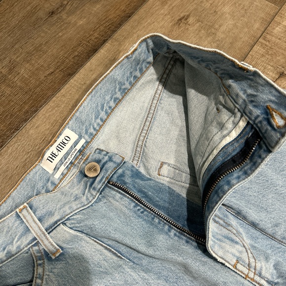 THE ATTICO Ben high rise denim cargo pants in blue - Picture 5 of 8